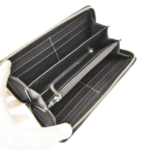 GUCCI Logo Guccissima GG Pattern Long Zipper Wallet Leather Brown 67EF918 - Picture 10 of 13